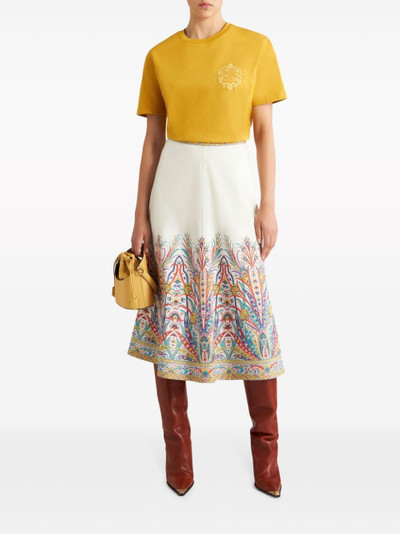 Etro graphic-print cotton-blend midi skirt outlook