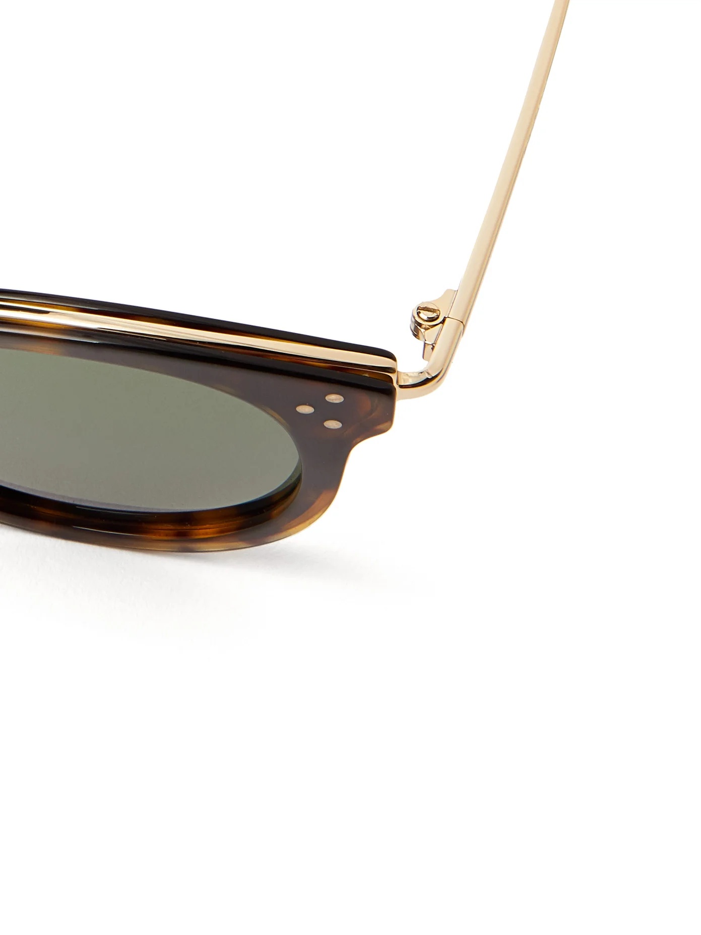 Round tortoiseshell-acetate and metal sunglasses - 6