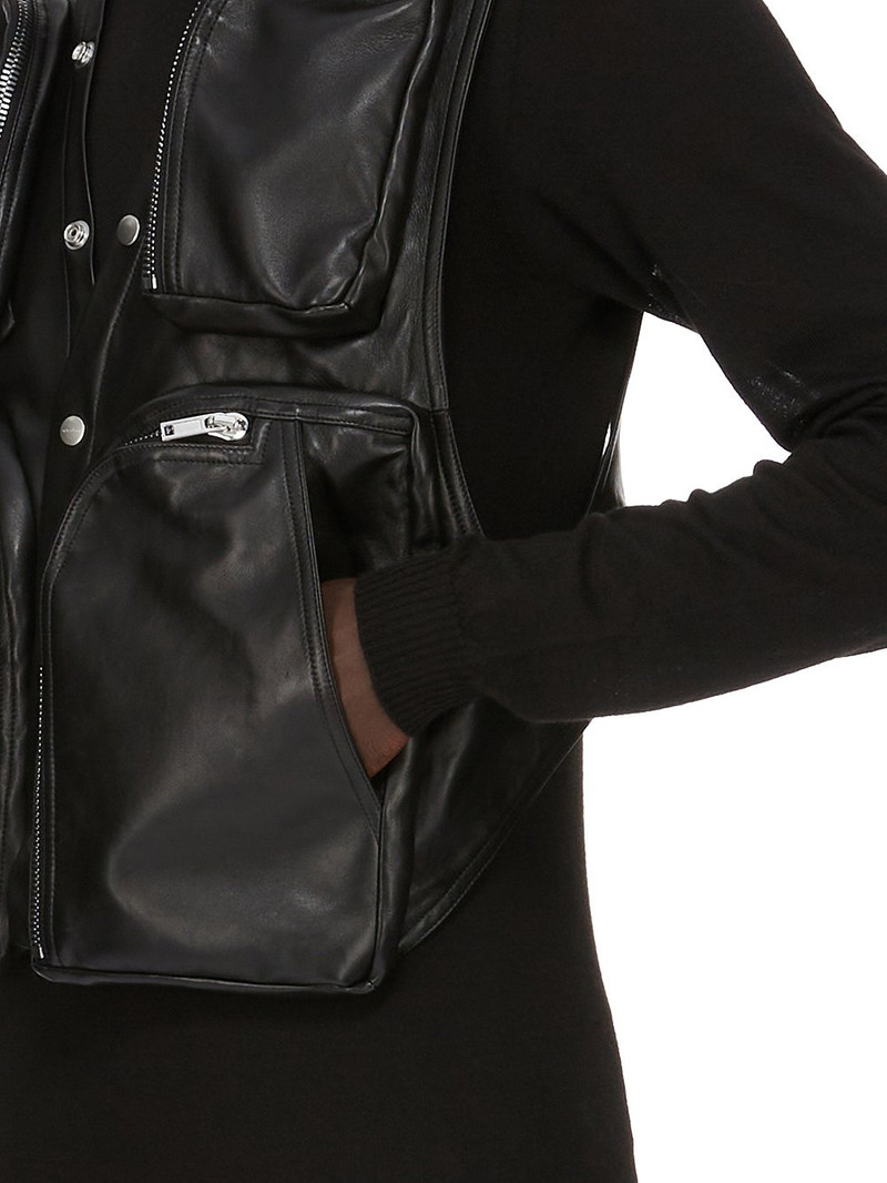 Black Concordians Cargo Leather Vest 6