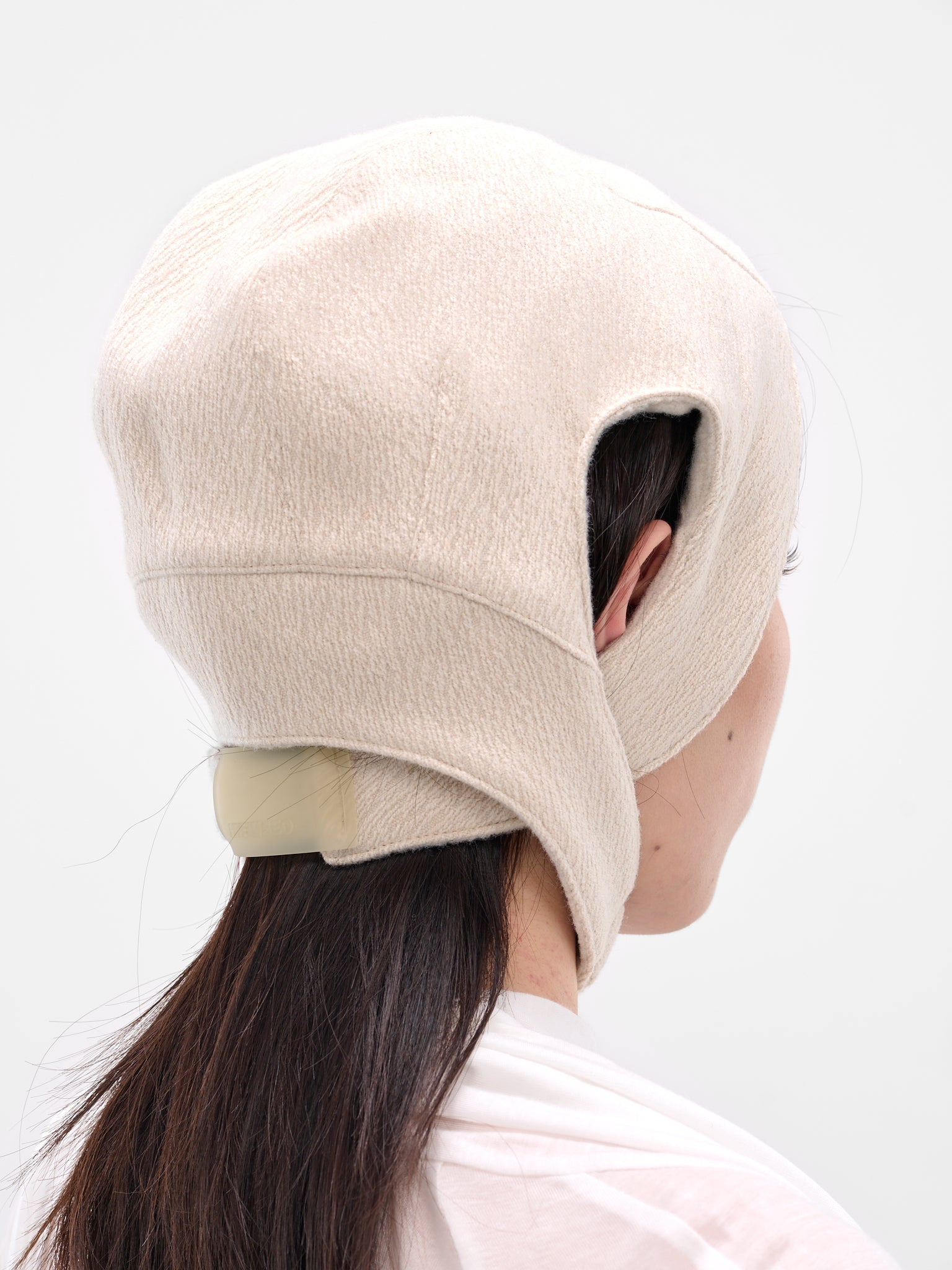 Beige Beaded Aviator Hat - 3