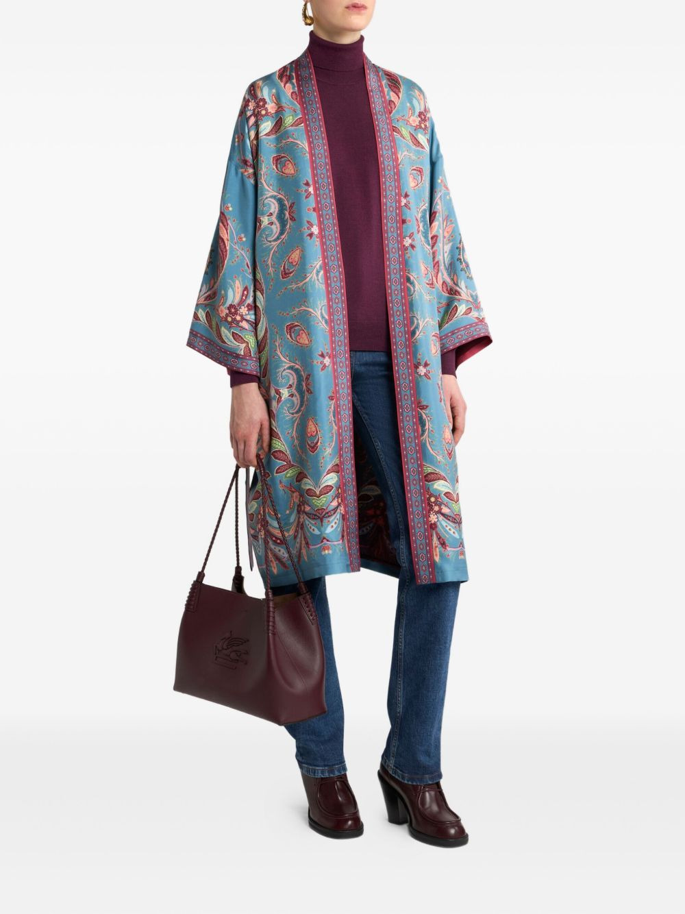 Kesa paisley-print belted coat - 2