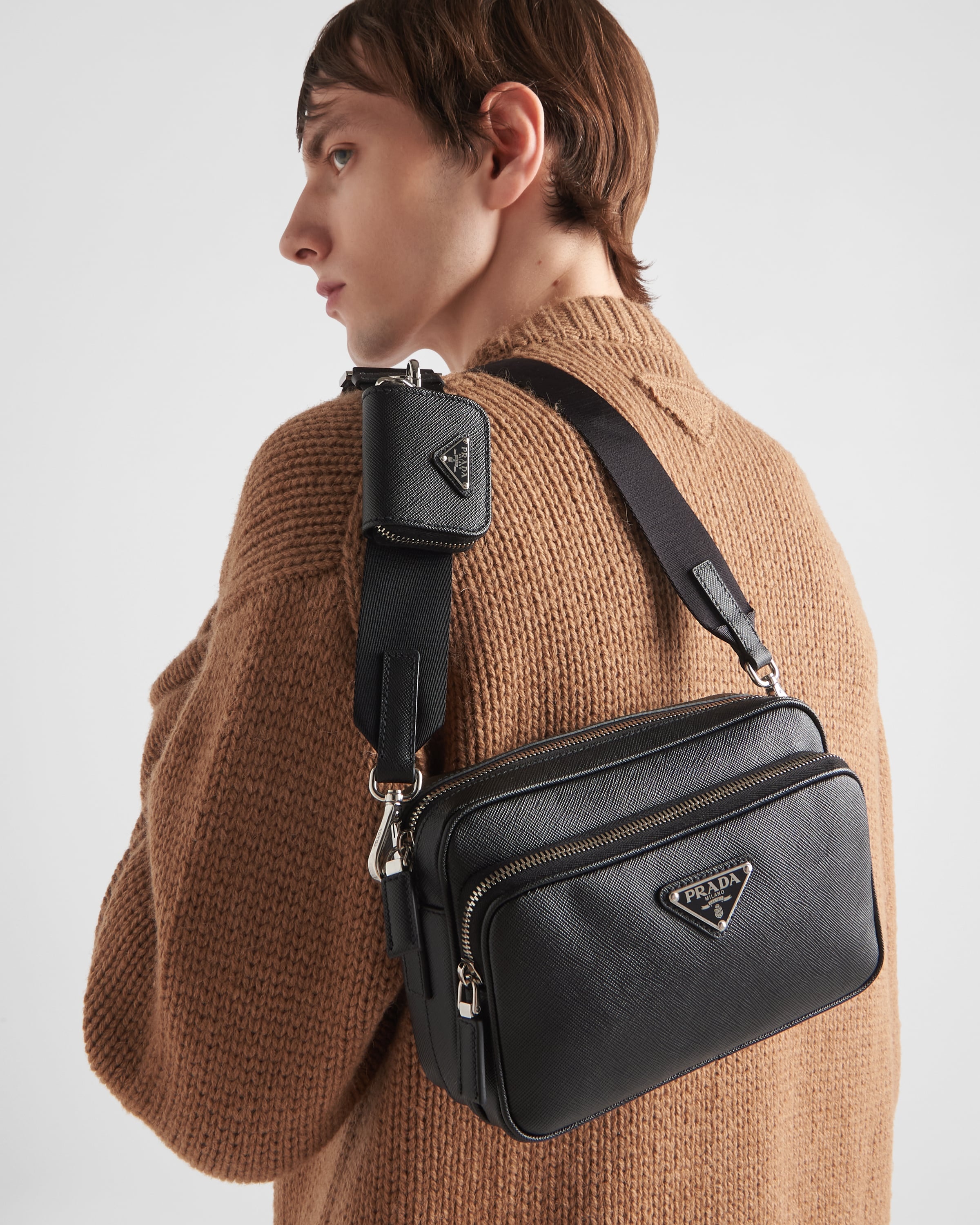 Saffiano leather shoulder bag - 8