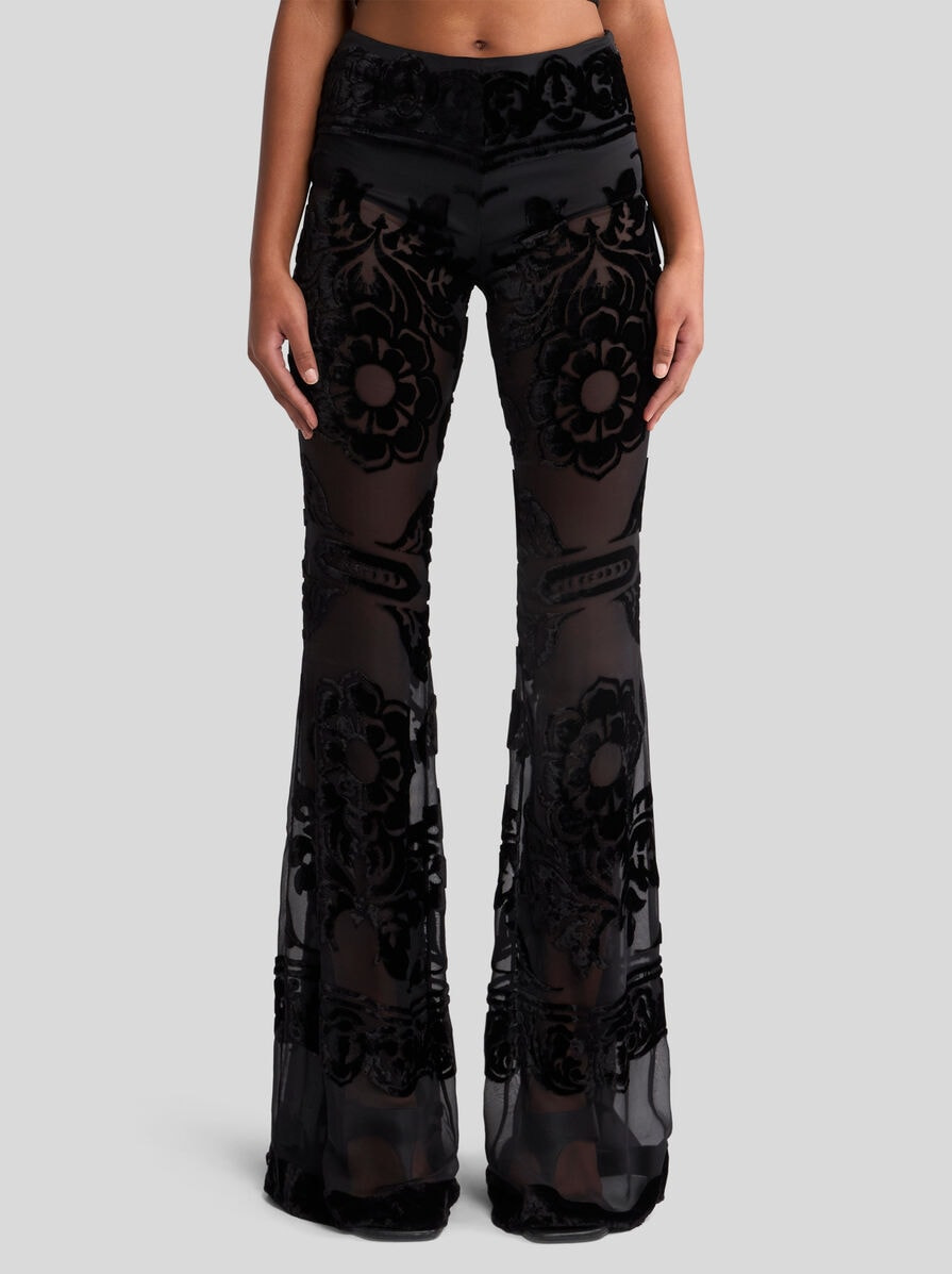 SEE-THROUGH AND FLORAL FLARED TROUSERS - 2
