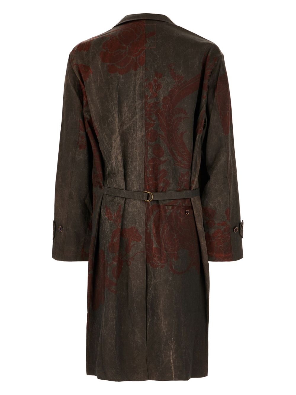 floral-print trench coat - 2