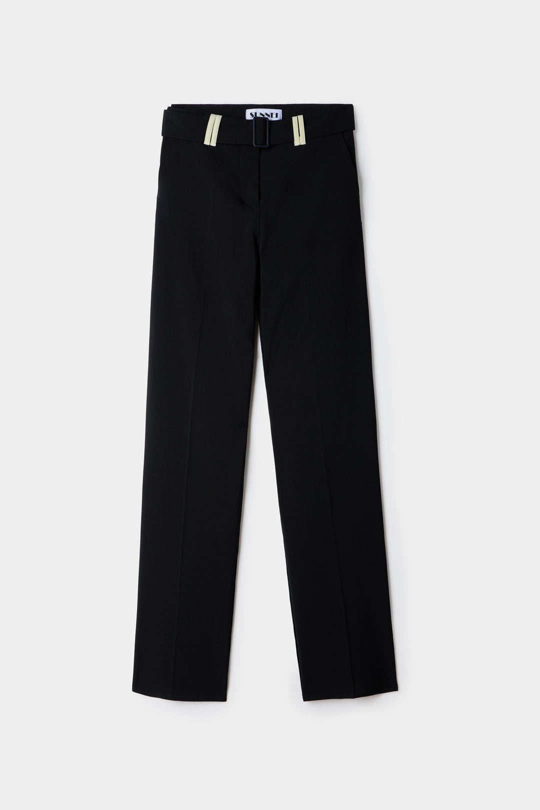 BELTED HIGH WAIST PANTS / carbon black - 2
