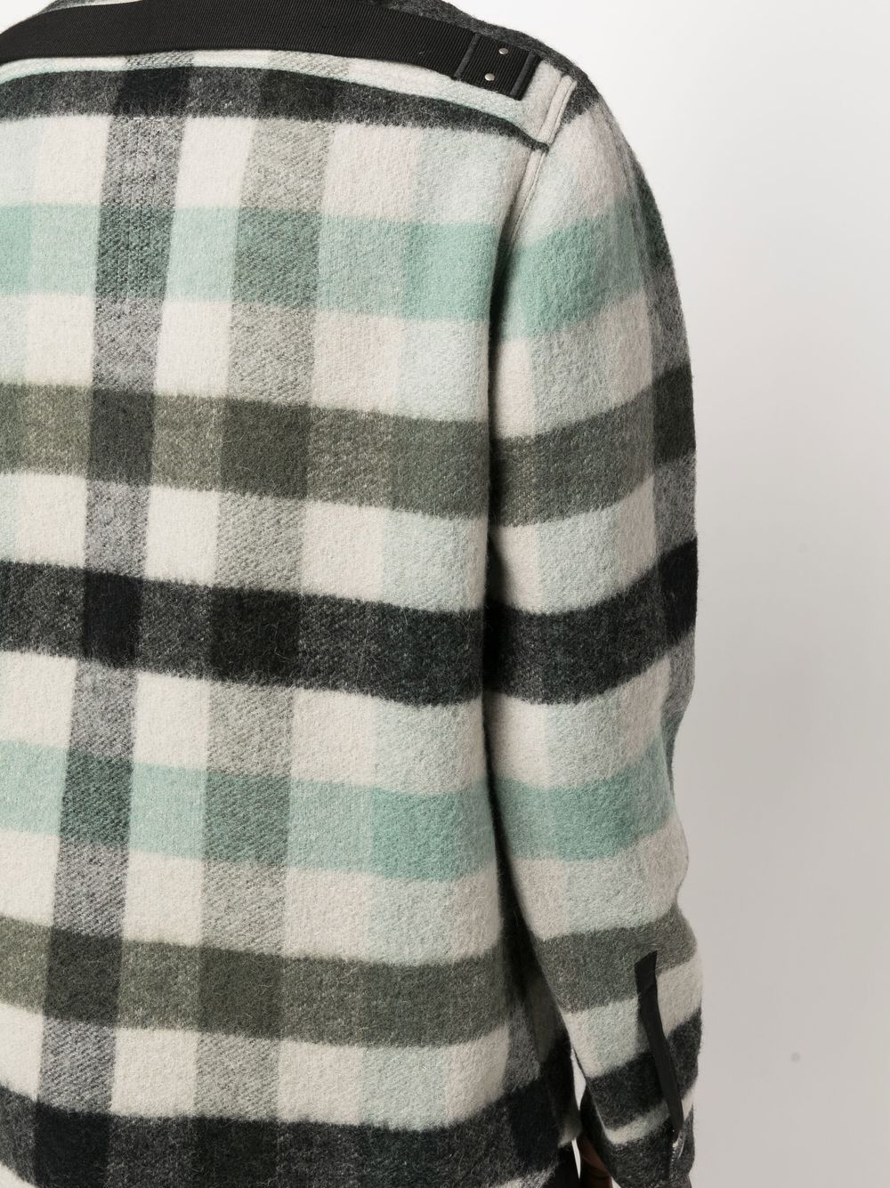 plaid-check print overshirt jacket - 5