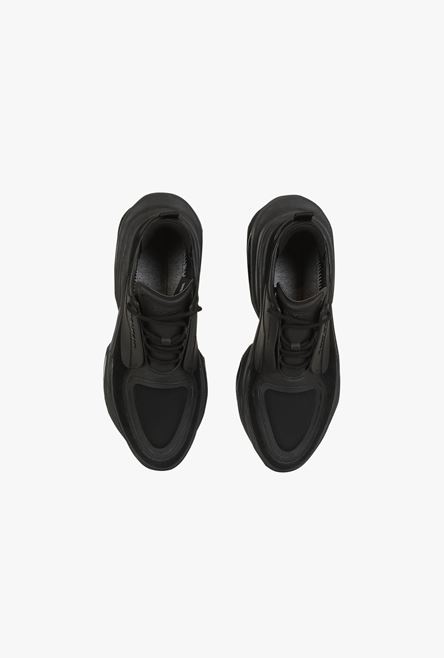 Black leather, neoprene and suede B-Bold low-top sneakers - 4