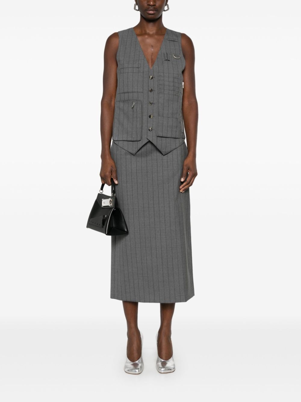 striped midi skirt - 2