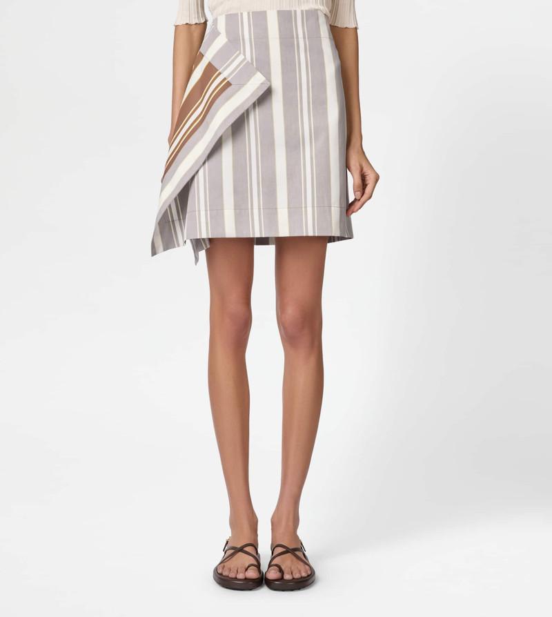 Tod's MINISKIRT IN COTTON - BROWN, WHITE, YELLOW outlook