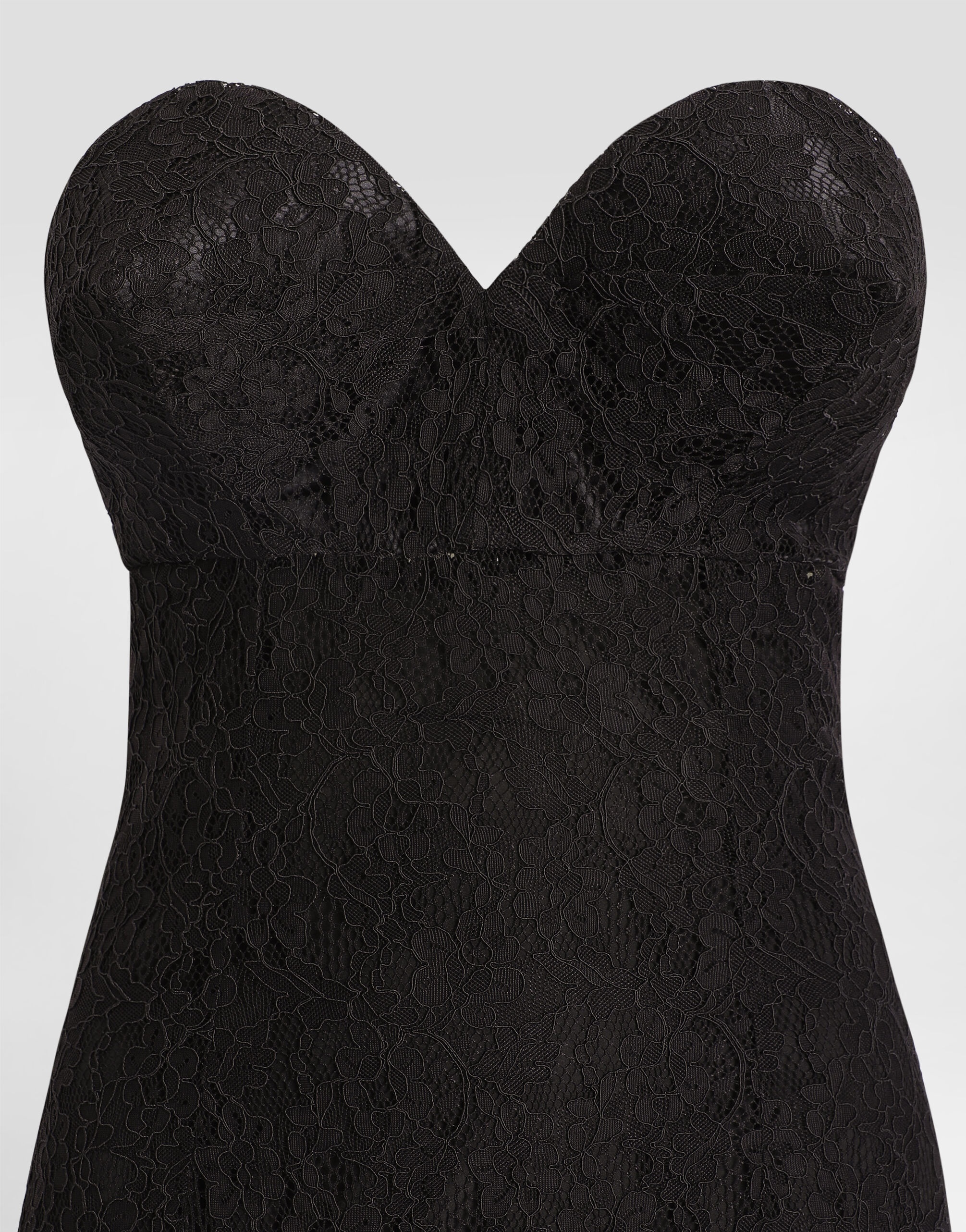 Strapless lace dress with conical cups - 3
