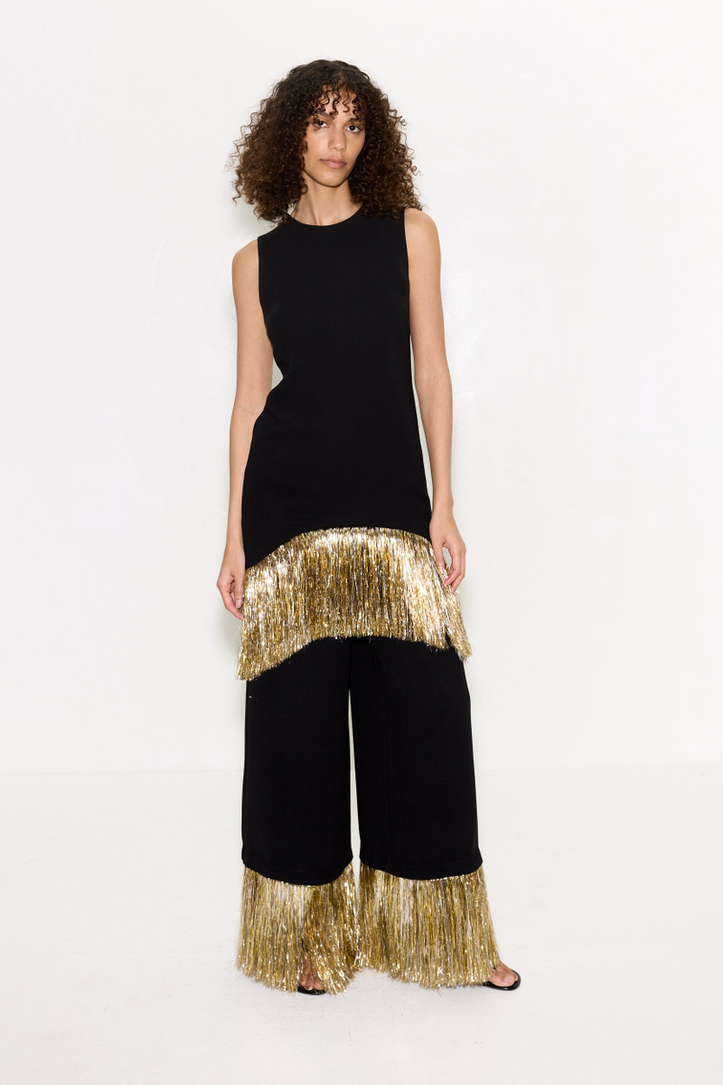 Nella Fringe Pant In Black 3