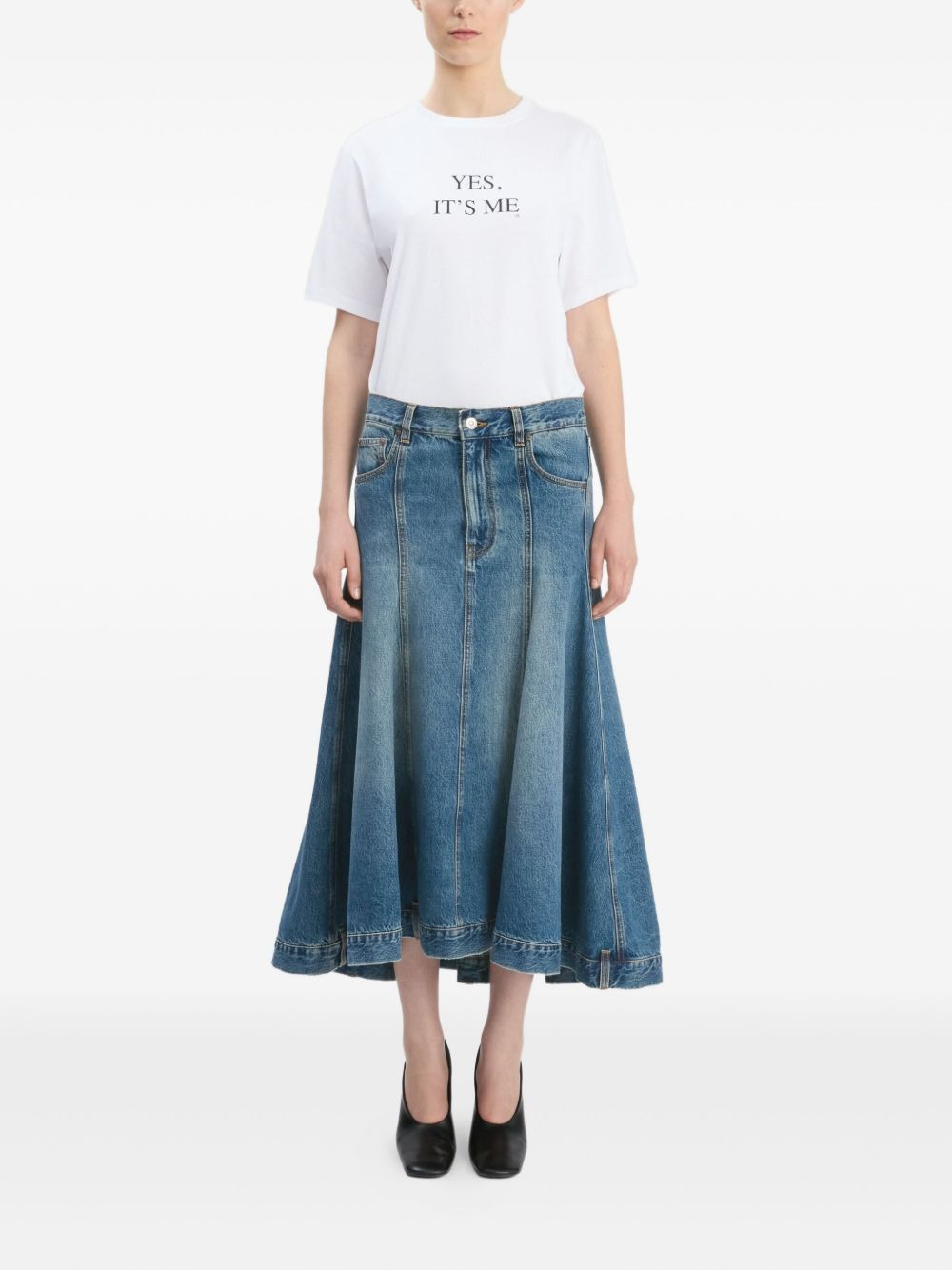 panelled kick flare skirt - 2