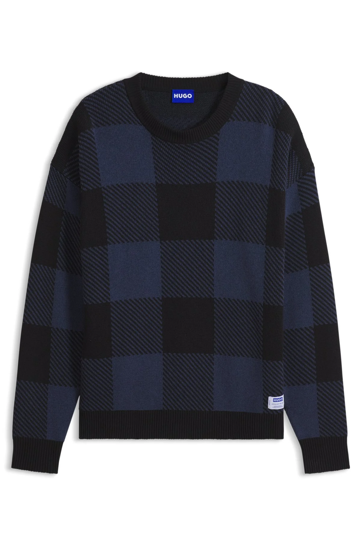 RELAXED-FIT SWEATER WITH BUFFALO CHECK - 1