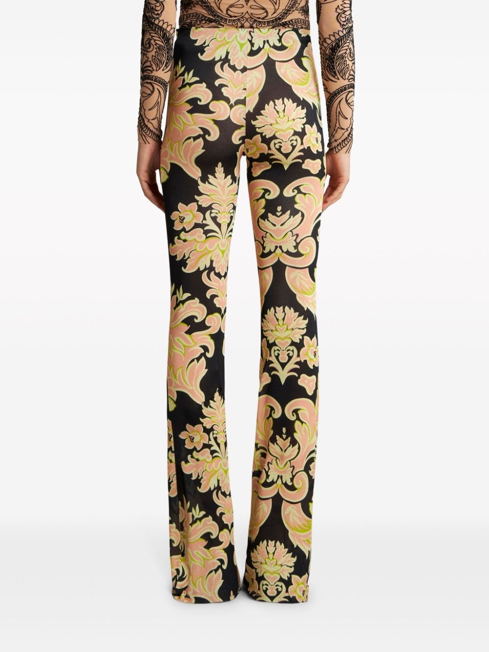 floral-print high-waisted trousers - 4