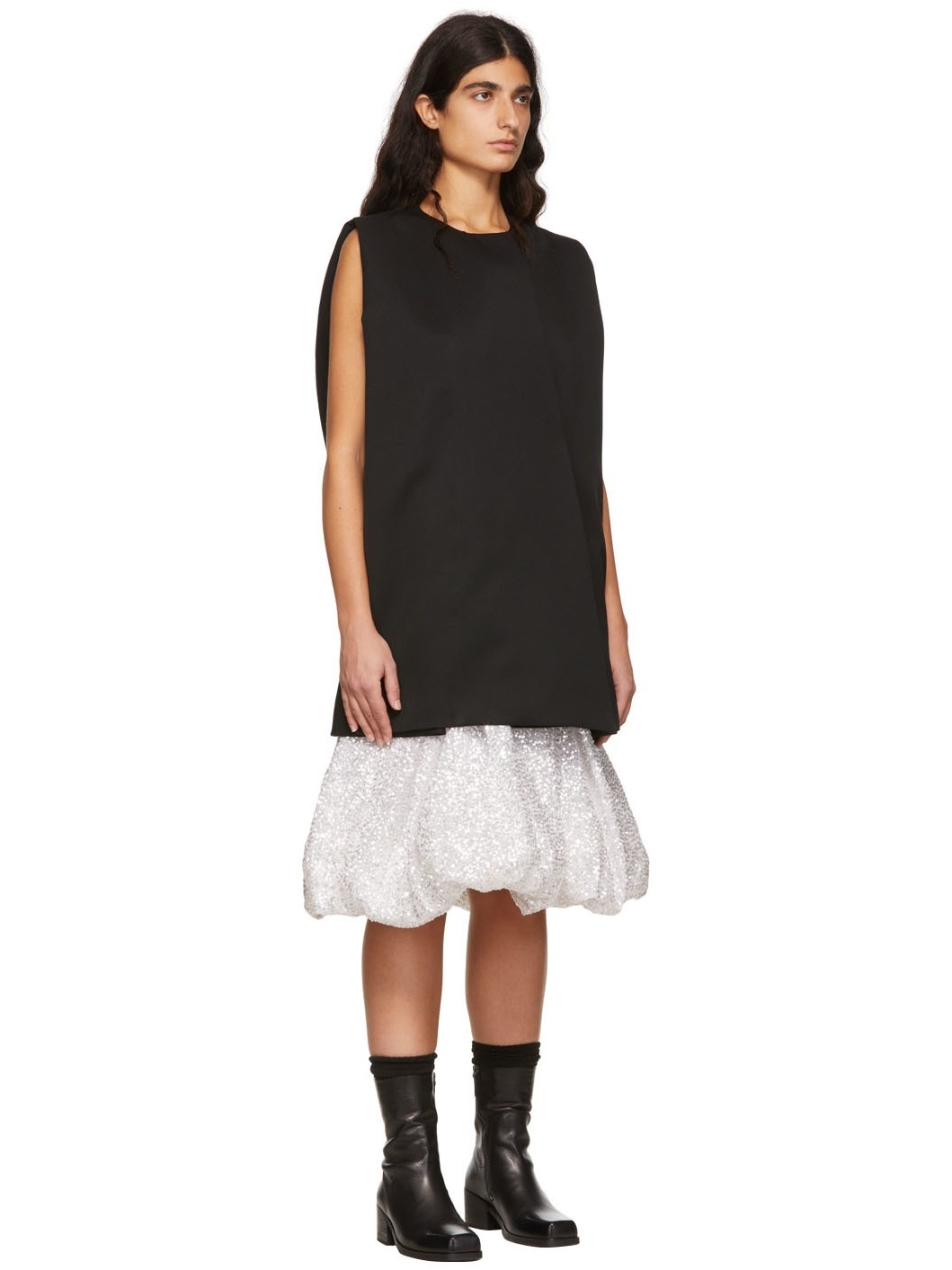 Black Wool Mini Dress - 2
