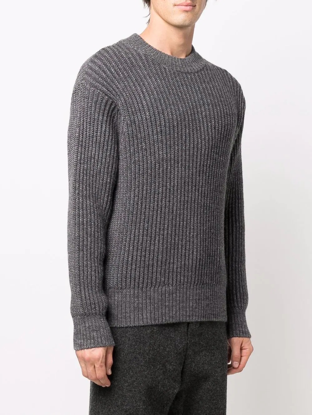 ribbed-knit crew-neck jumper - 3