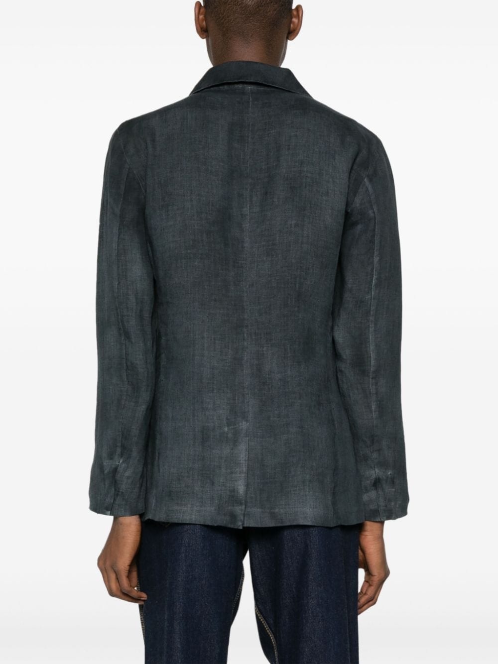 slub-texture hemp blazer - 4