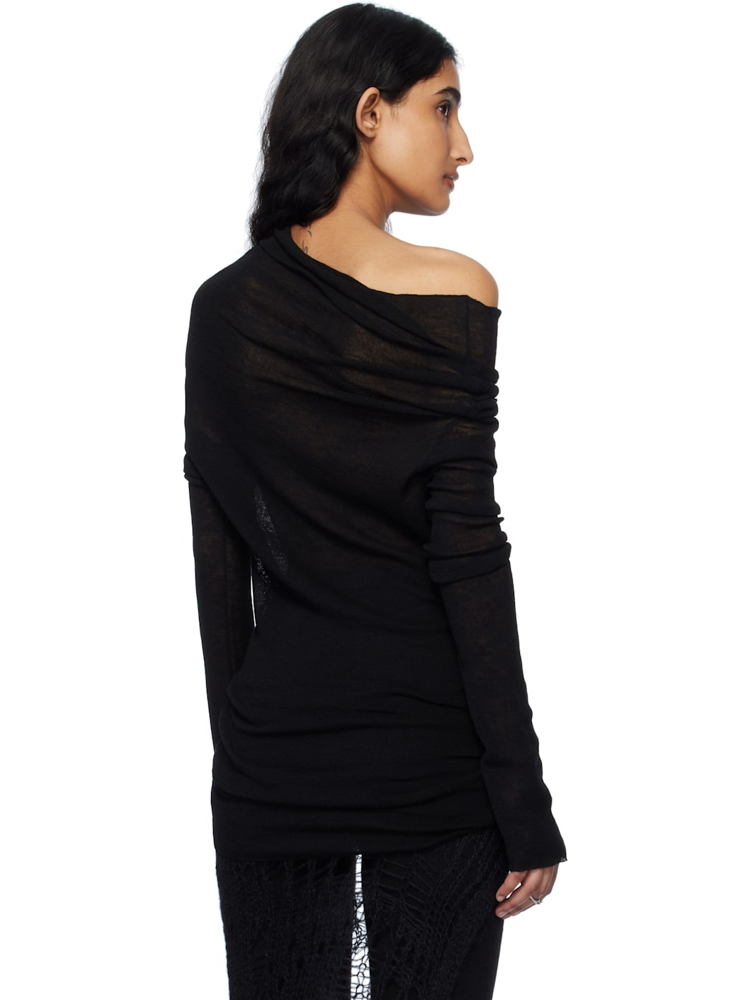 Black Tizziana Drop Shoulder Sweater - 3