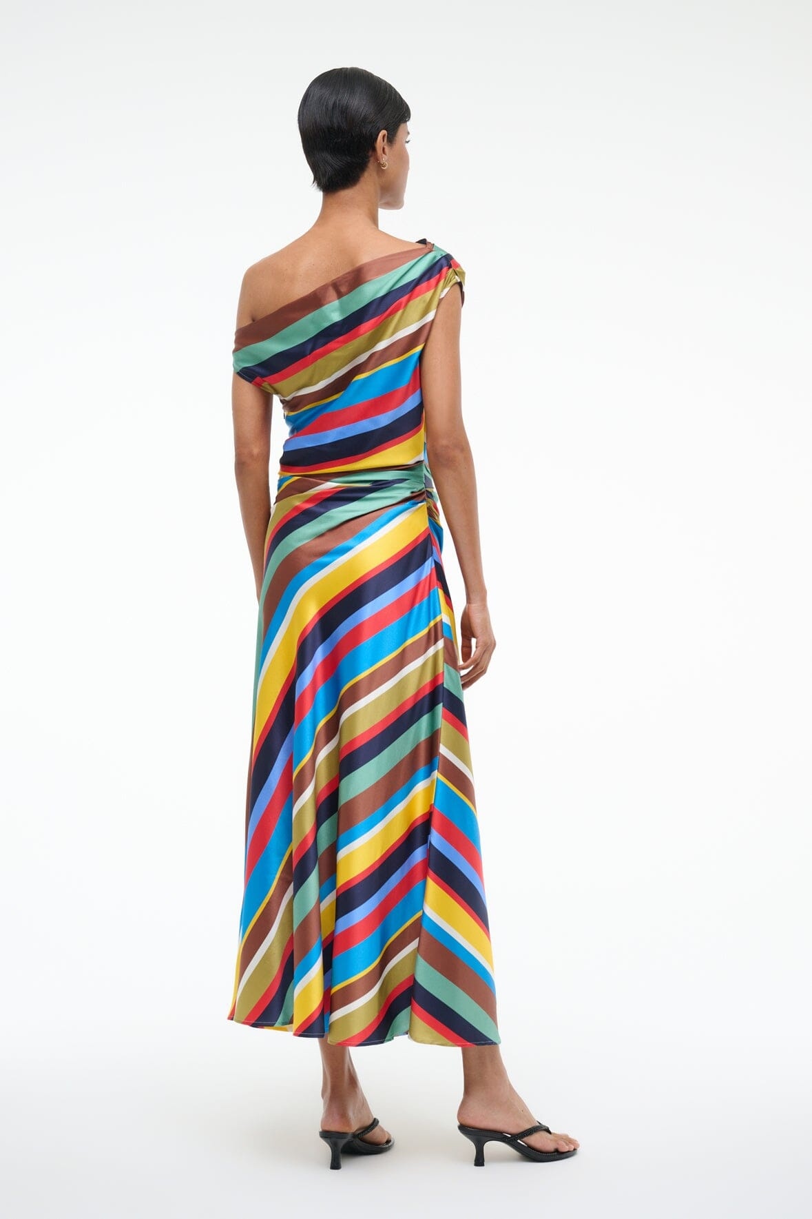 STAUD PHARE SILK DRESS MARKET STRIPE - 5