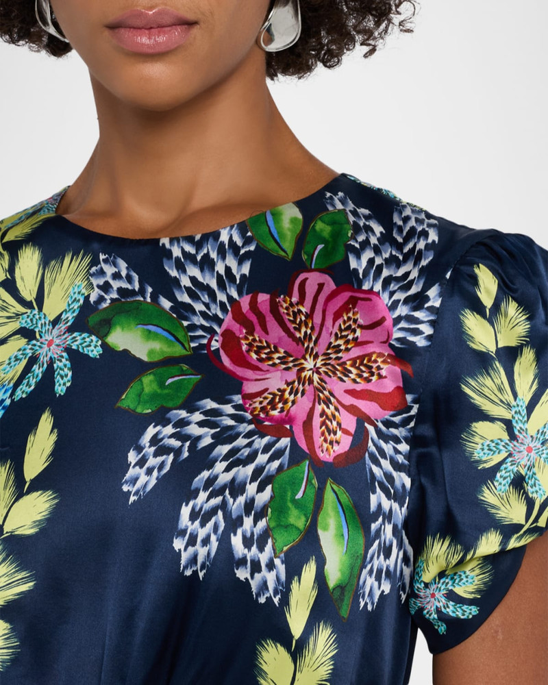 Gwen Floral Silk-Blend Dress 5