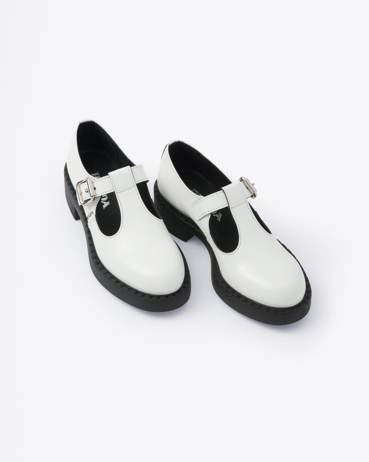 Brushed-leather Mary Jane T-strap shoes - 4