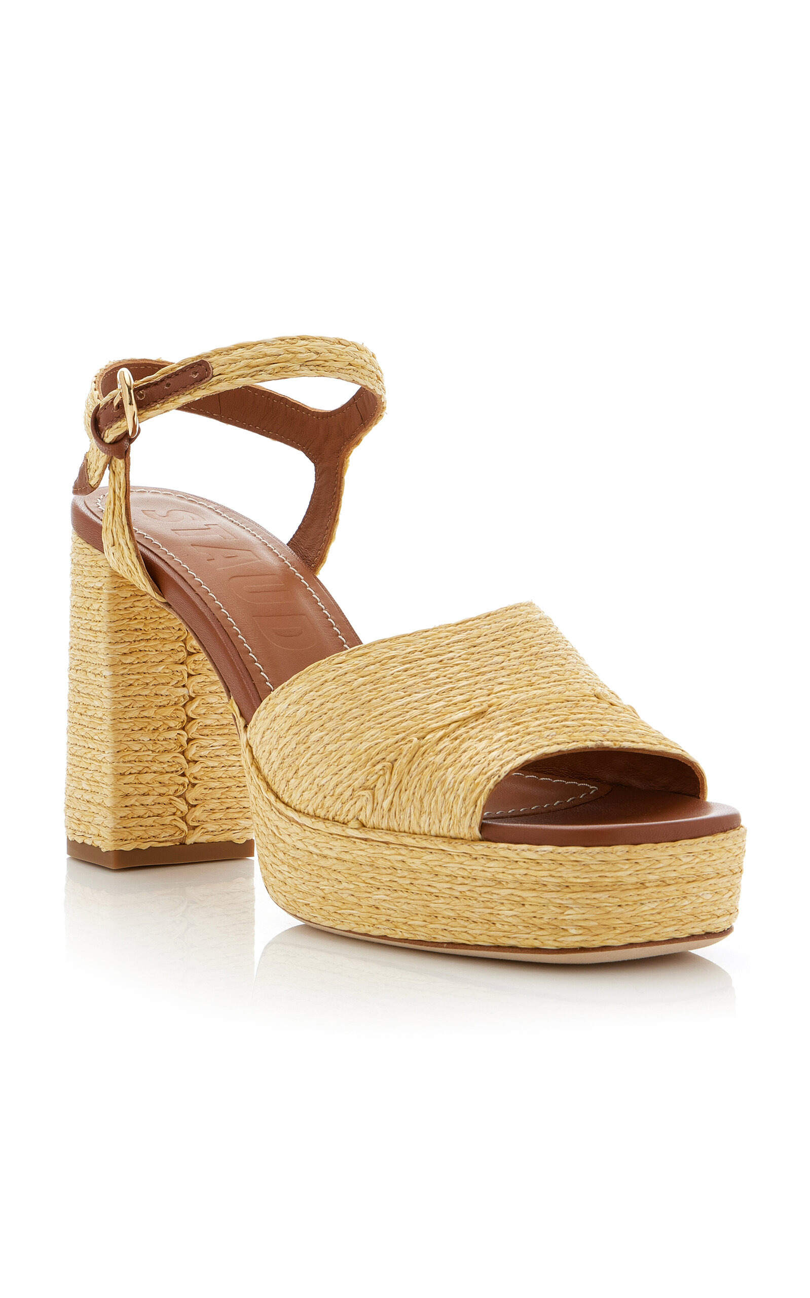 Jodie Platform Raffia Sandals neutral - 4