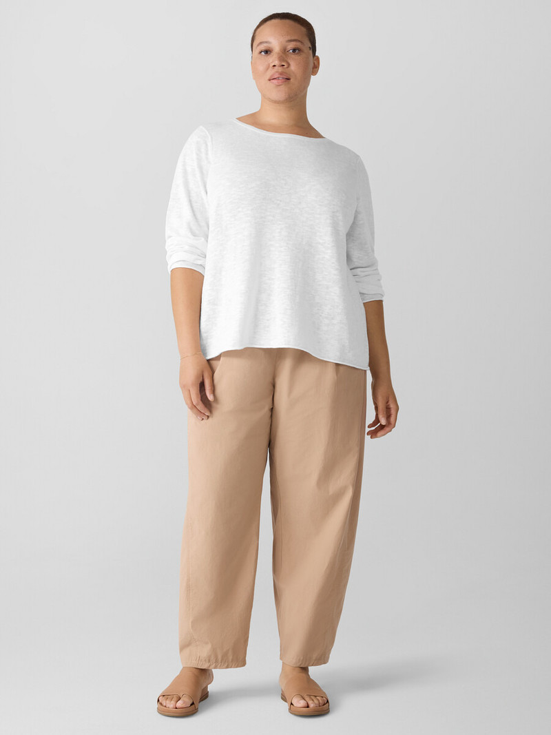 Organic Linen Cotton Slub Bateau Neck Top 6
