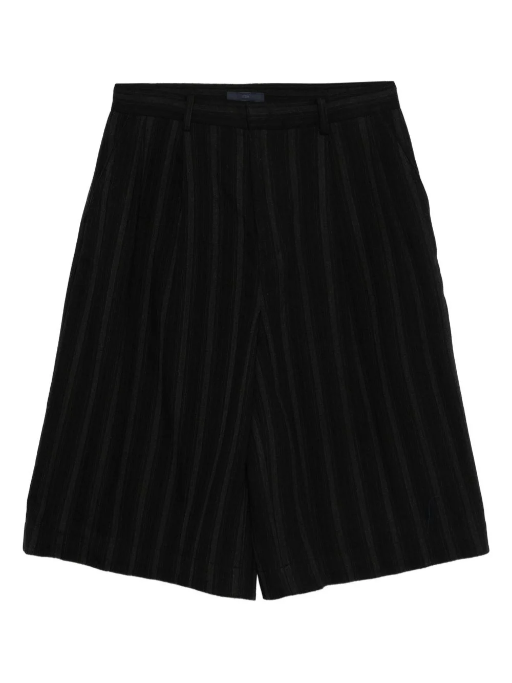 pinstriped pleated shorts - 1