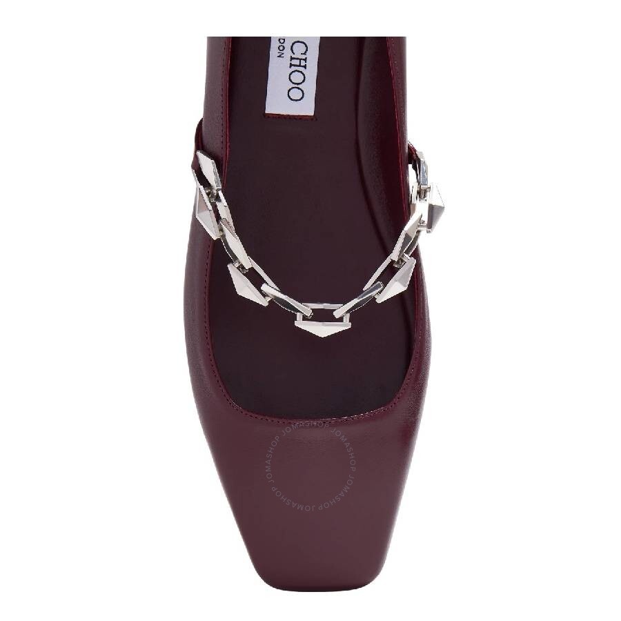 Jimmy Choo Diamond Tilda Square-Toe Leather Flats - 4