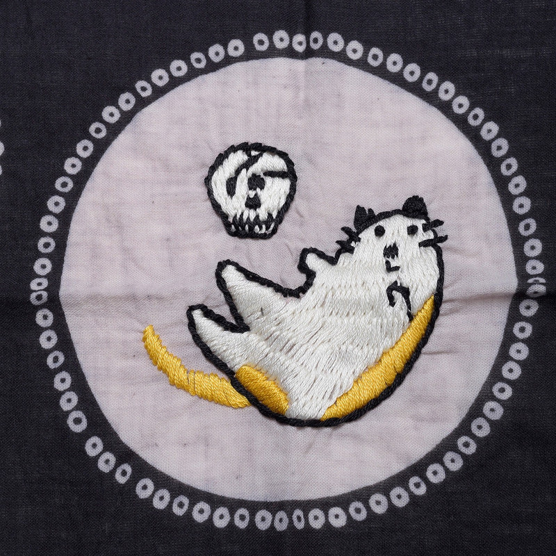 Fastcolor Selvedge Bandana Love Cat Embroidery 6