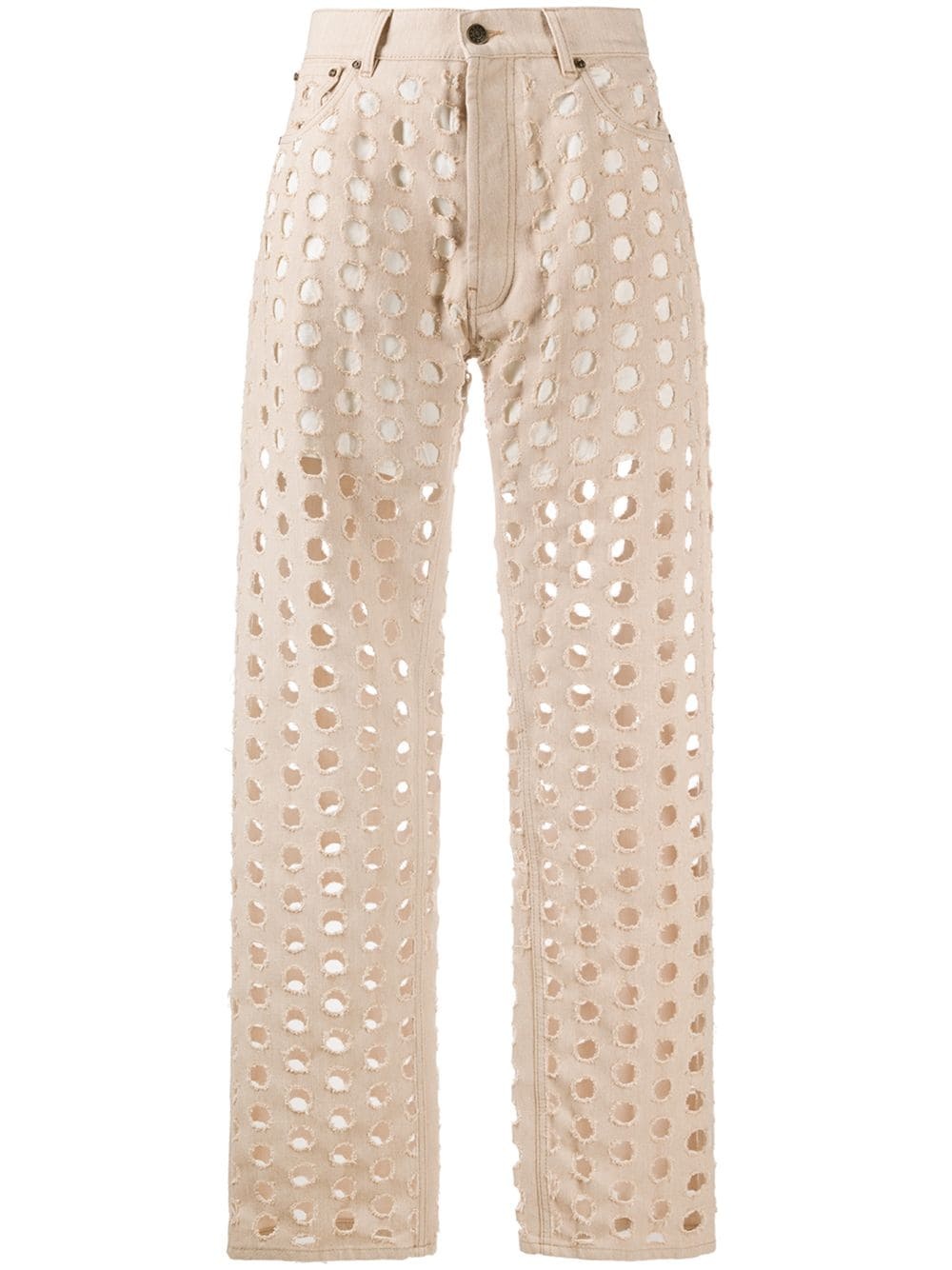 hole punched trousers - 1