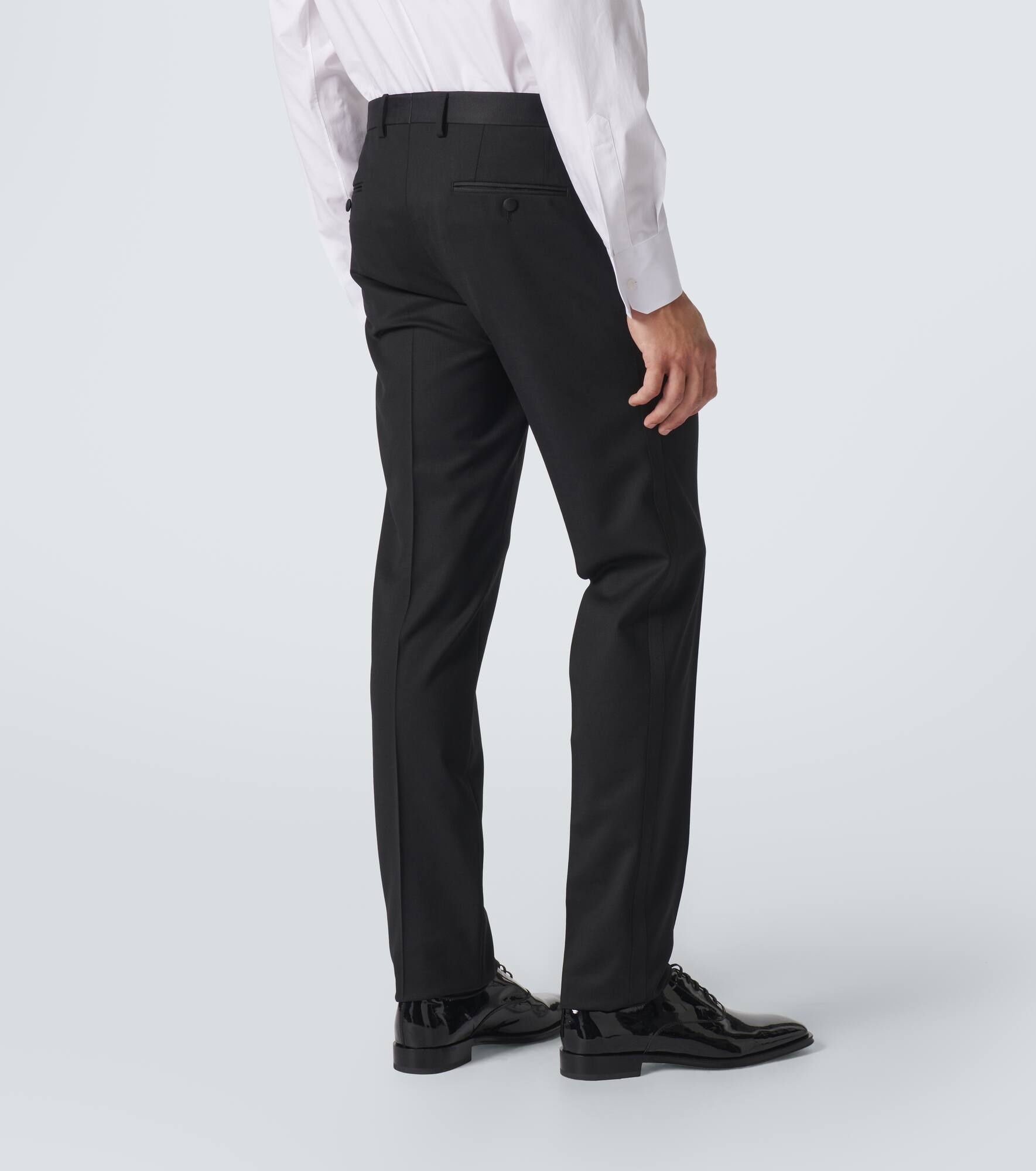 Wool and silk-blend tuxedo pants - 4