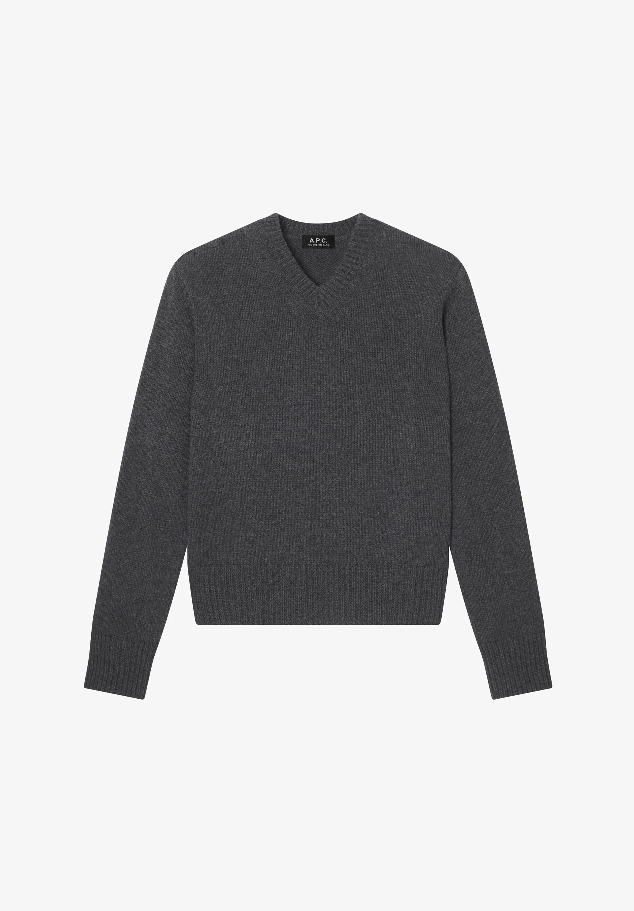 VIOLETTE SWEATER - CHARCOAL GRAY SWEATER IN RECYCLED WOOL - 1