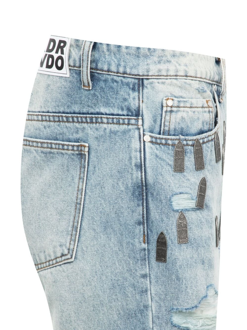logo-plaque straight-leg jeans - 3