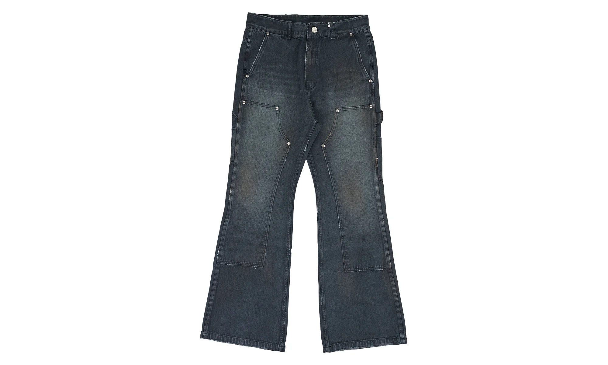 Carpenter Flared Denim Pants "Black" PI00021 - 1