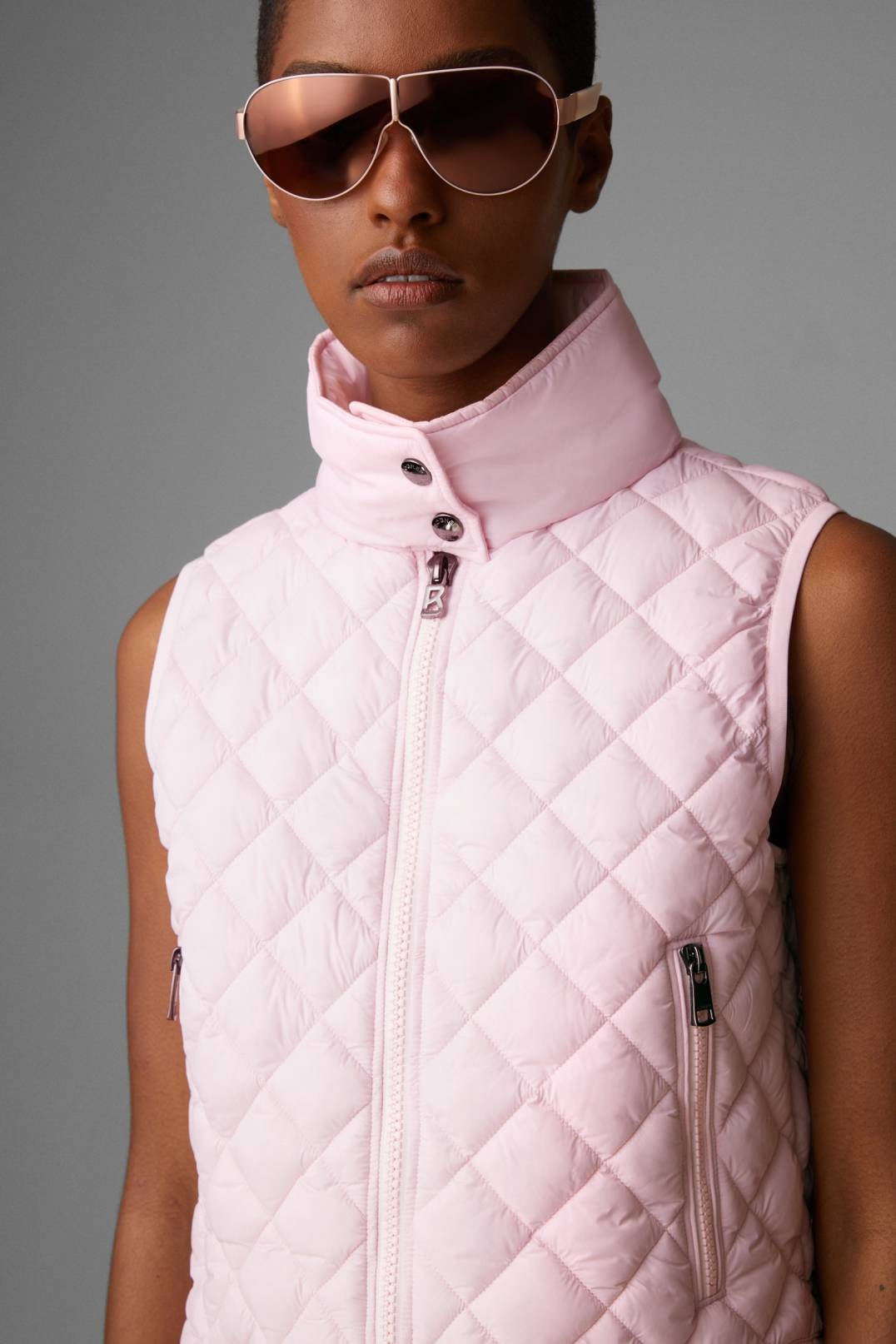 ELINA QUILTED VEST IN PINK - 5