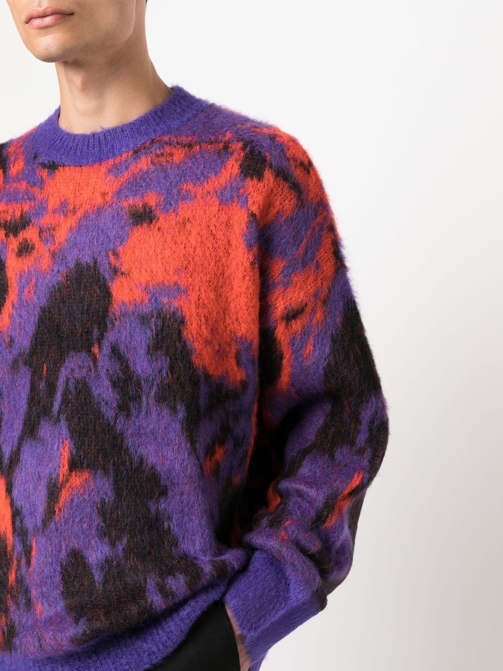 abstract print crew-neck jumper - 5