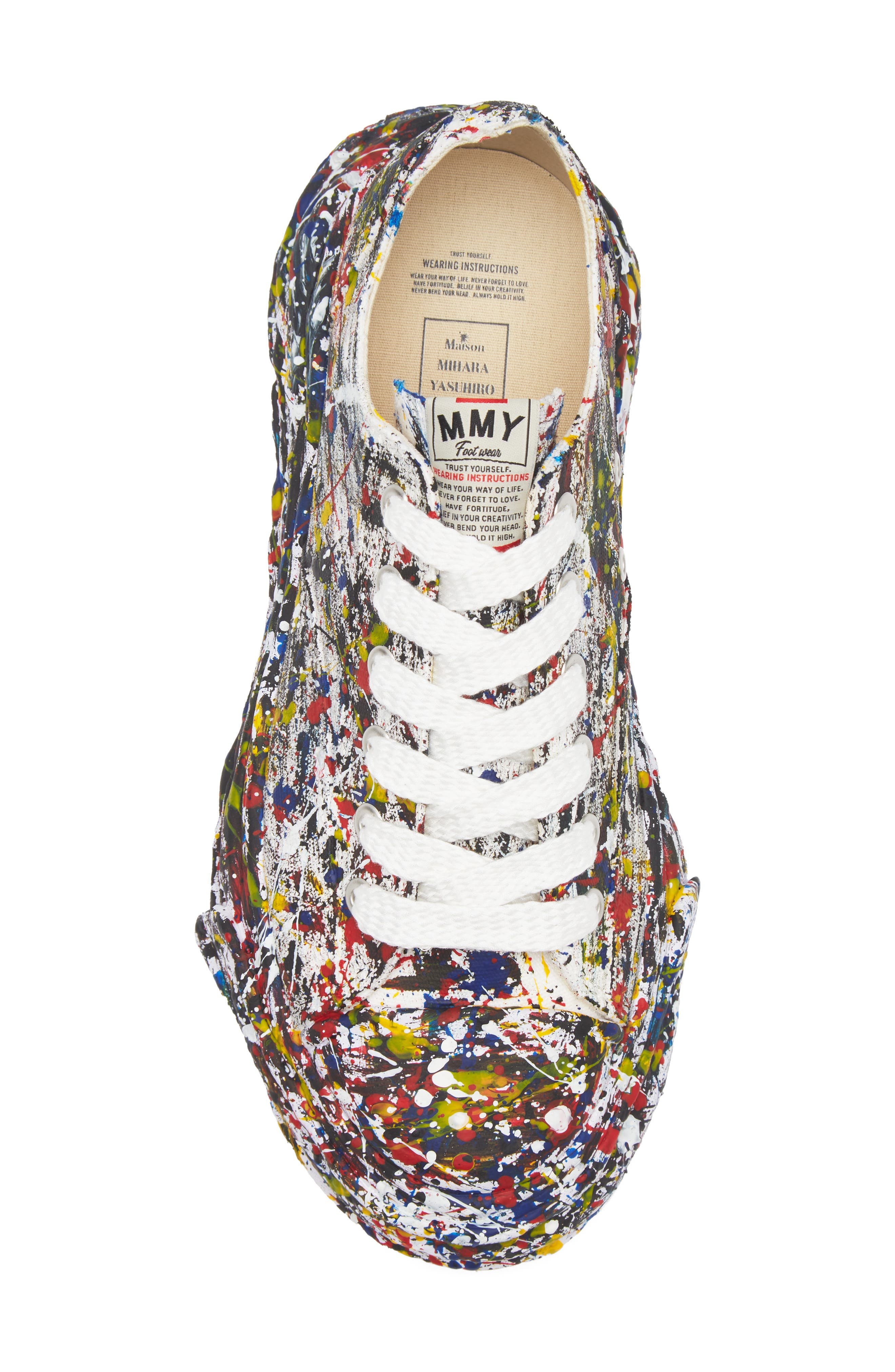 Maison MIHARA YASUHIRO Peterson23 OG Sole Sputtering Paint Canvas Sneaker in White Multi at Nordstro - 5