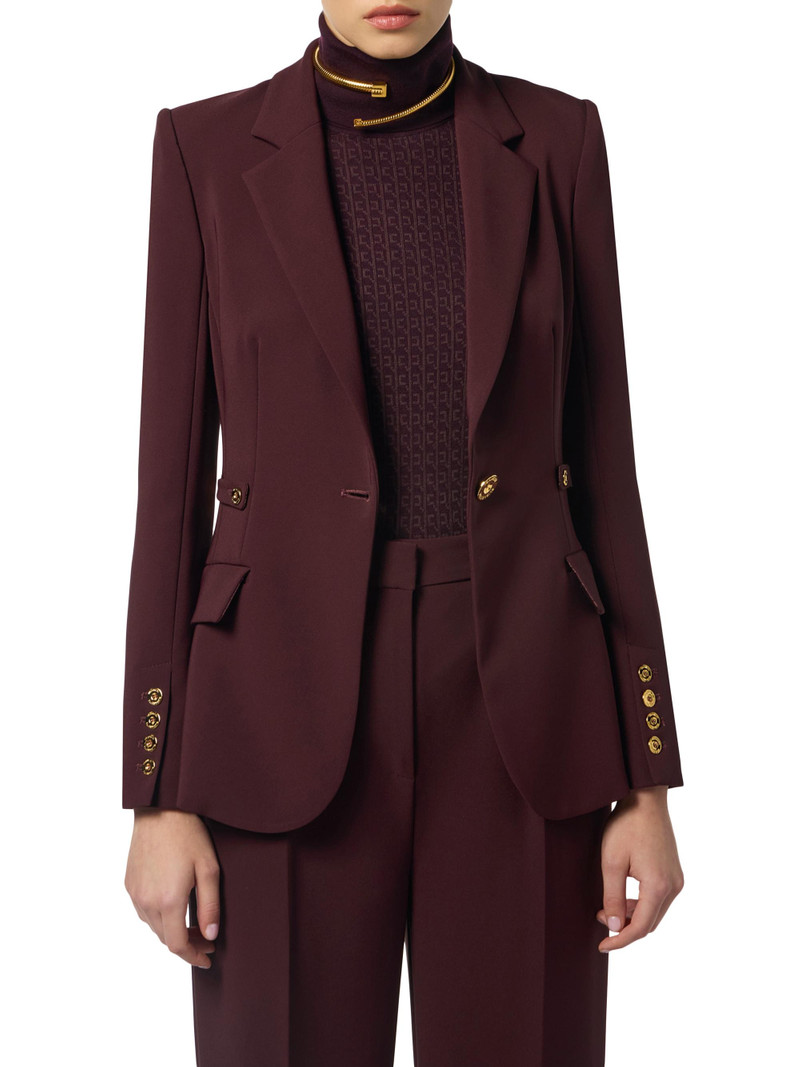Women's Lightweight Crêpe Jacket - Merlot 3