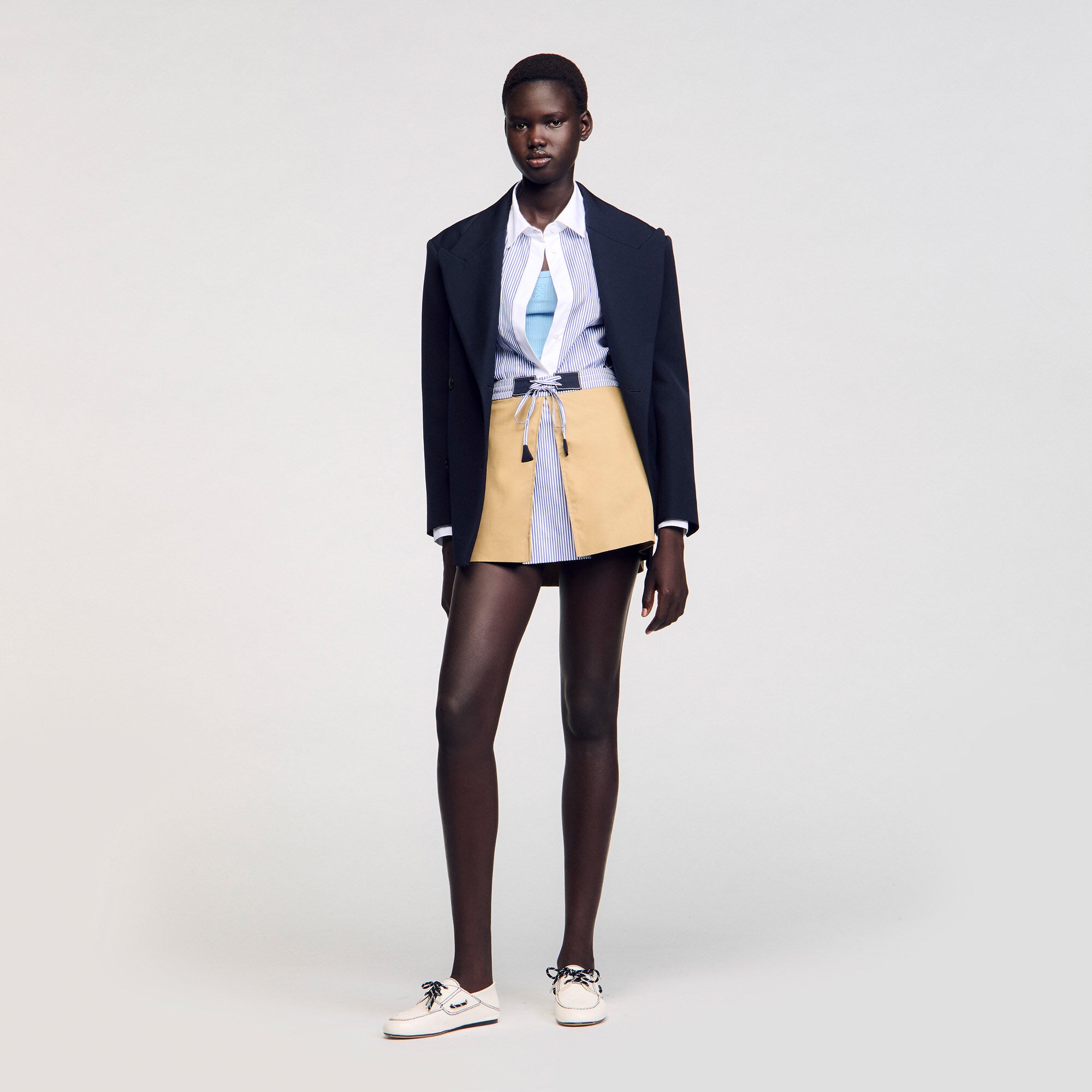 MINI DUAL-MATERIAL SKIRT - 6