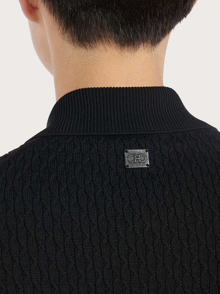 LONG SLEEVED JACQUARD POLO - 4