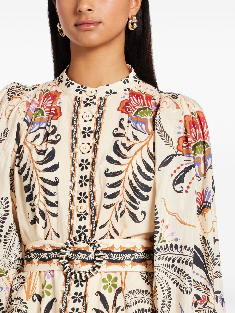 botanical-print mini dress - 5