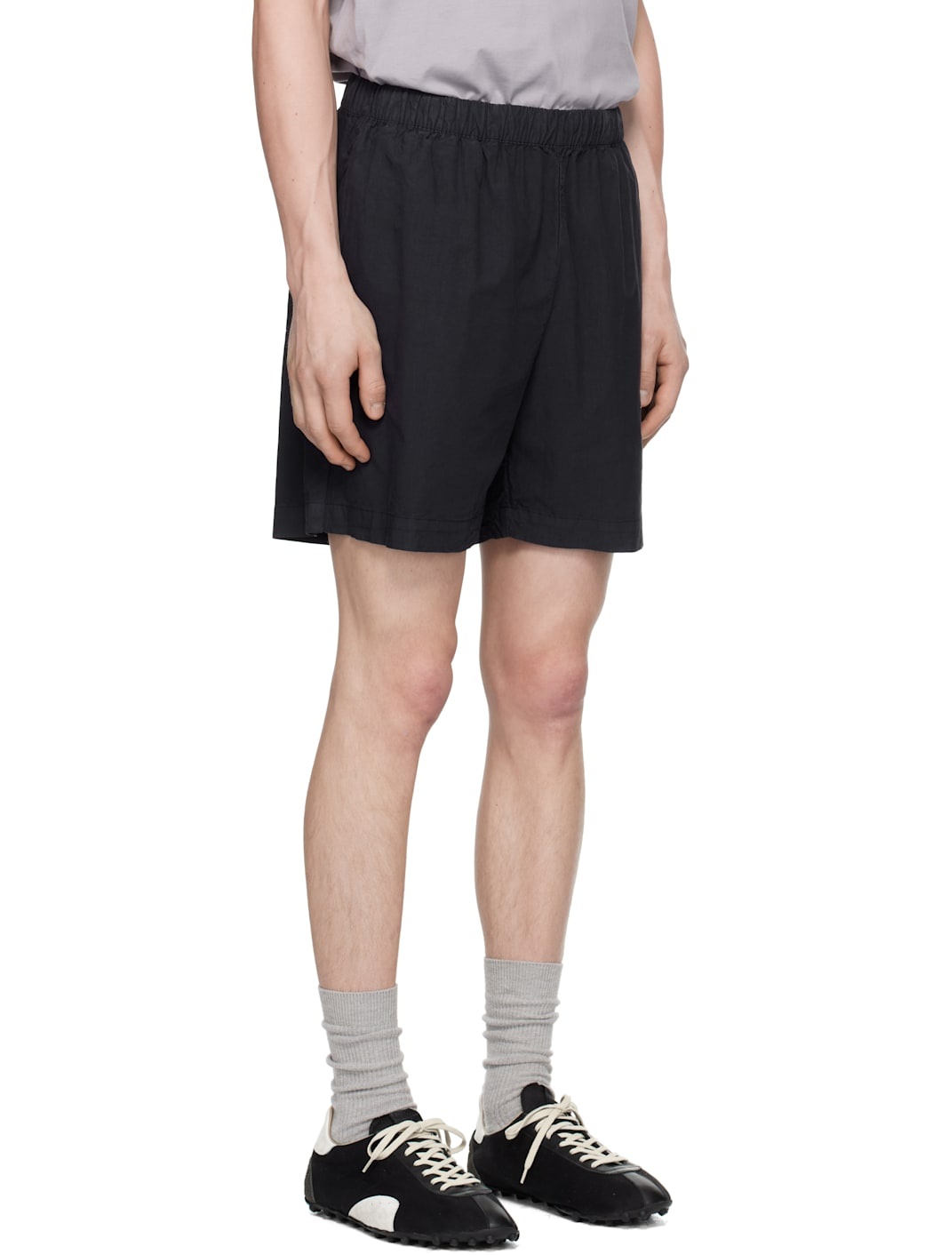 Navy Per Cotton Tencel Shorts - 2