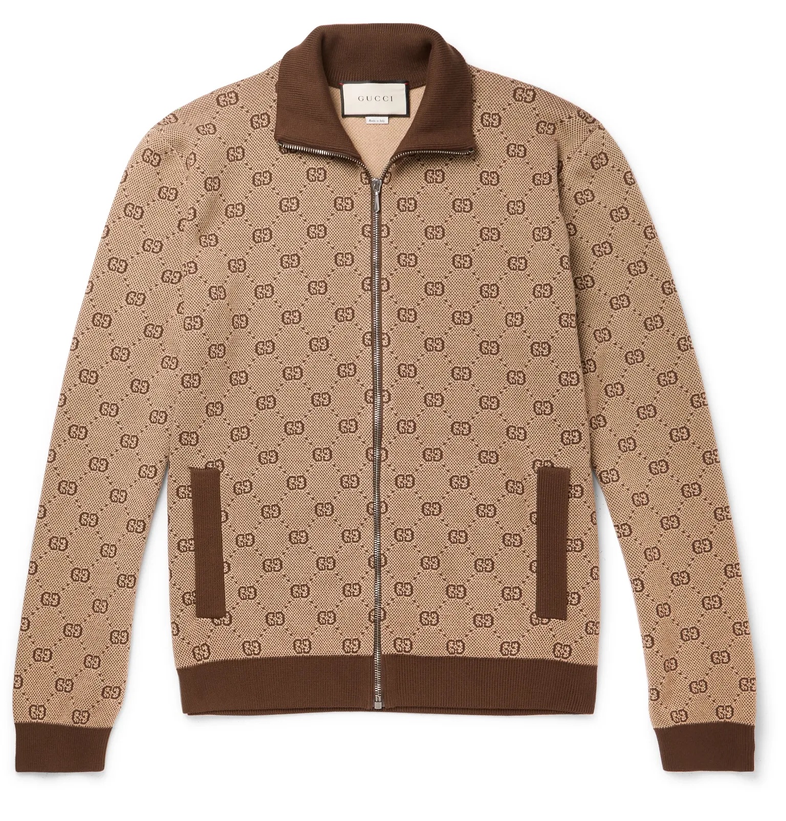 Logo-Jacquard Wool and Cotton-Blend Track Jacket - 1