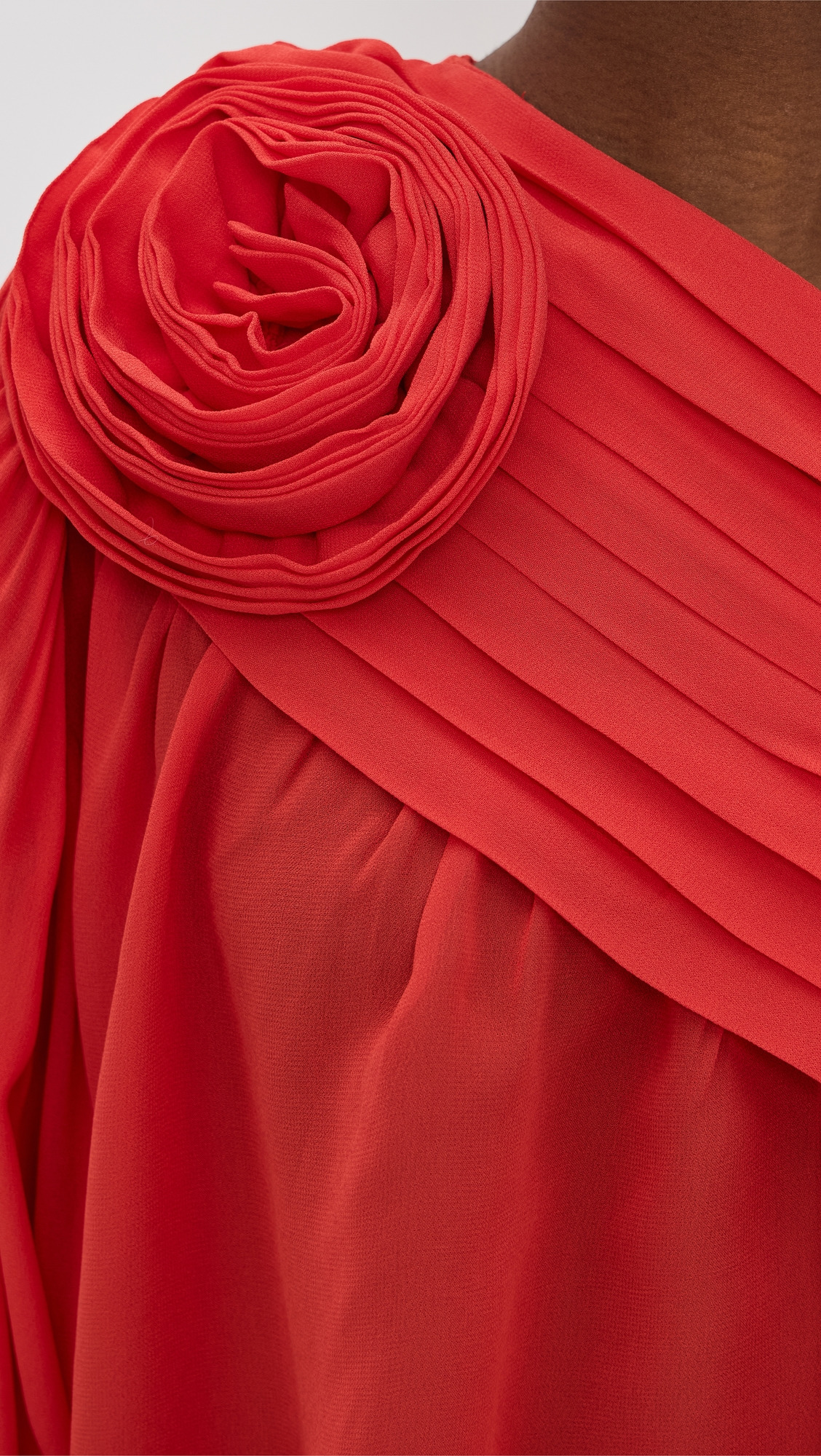 Red Rose One Shoulder Blouse - 5
