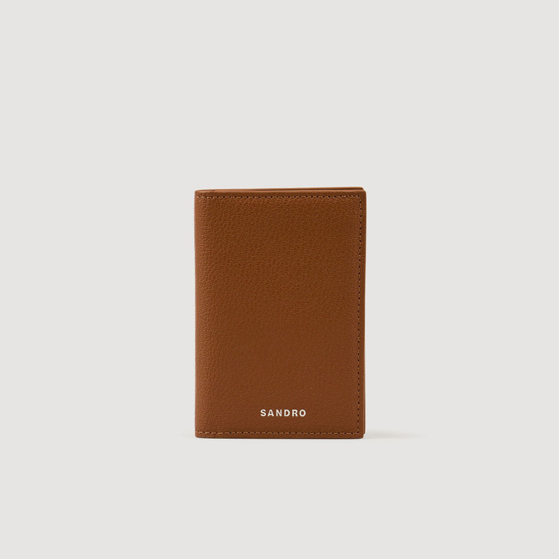GRAINED LEATHER FOLDABLE CARDHOLDER 1