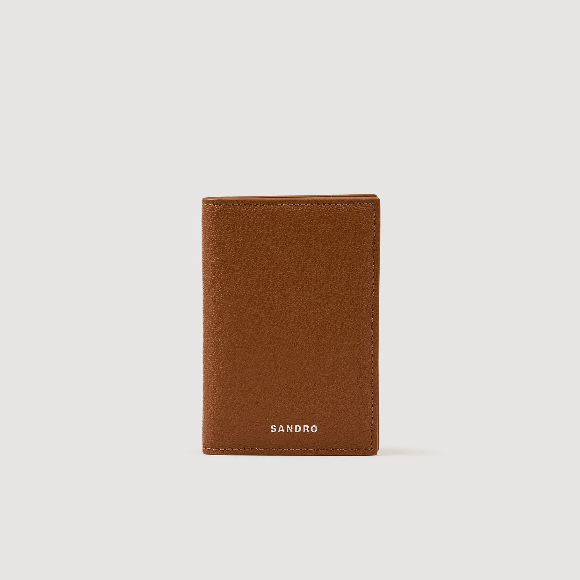 GRAINED LEATHER FOLDABLE CARDHOLDER - 1