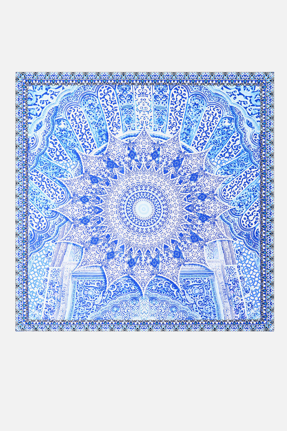 LARGE CRYSTALLED SILK SQUARE SCARF - 2
