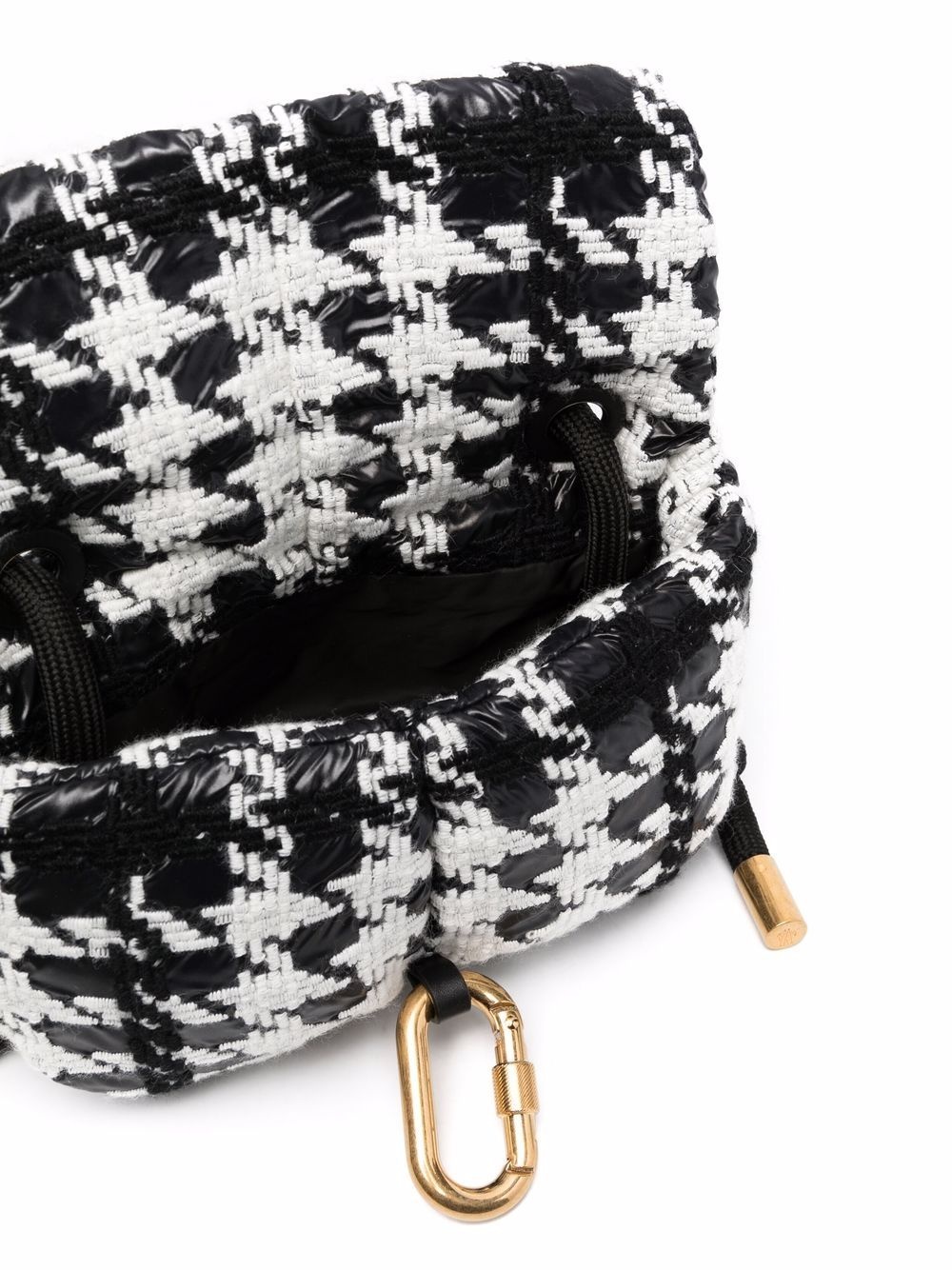 houndstooth-embroidered padded bag - 5