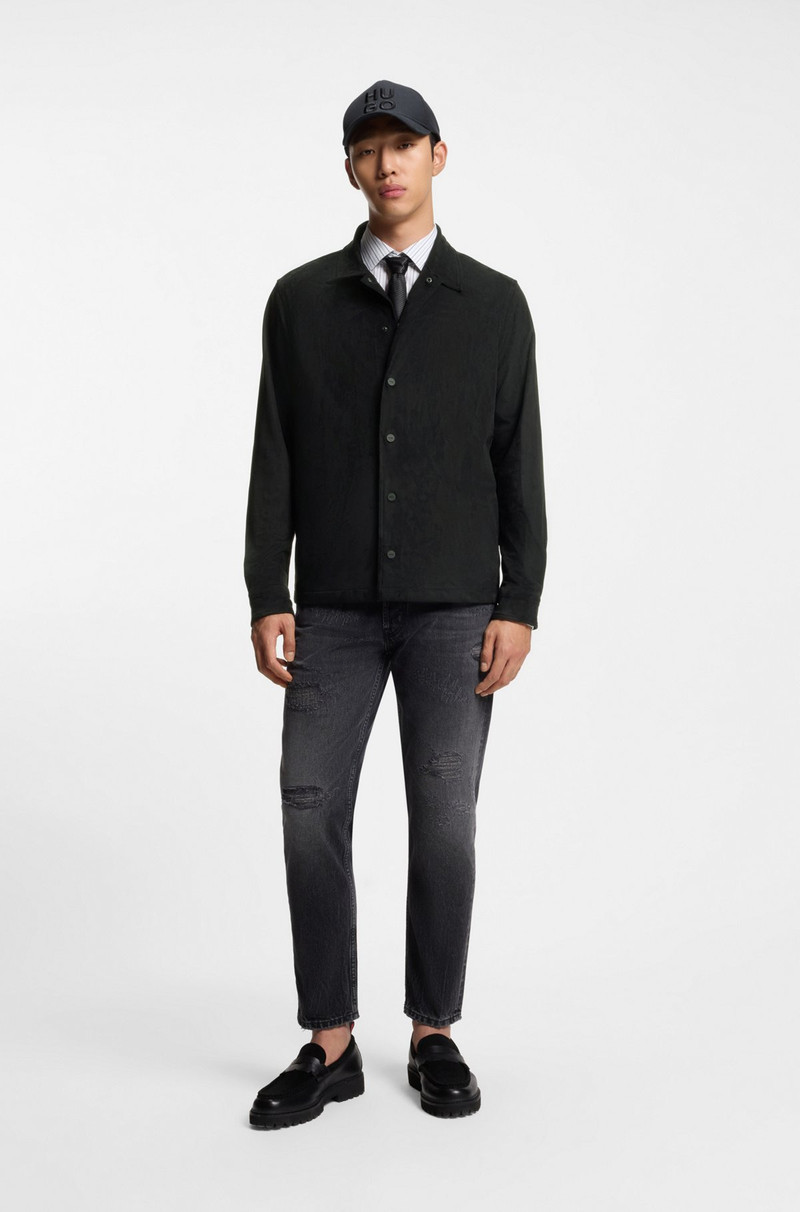 HUGO OVERSIZED-FIT SHIRT IN FAUX LEATHER outlook